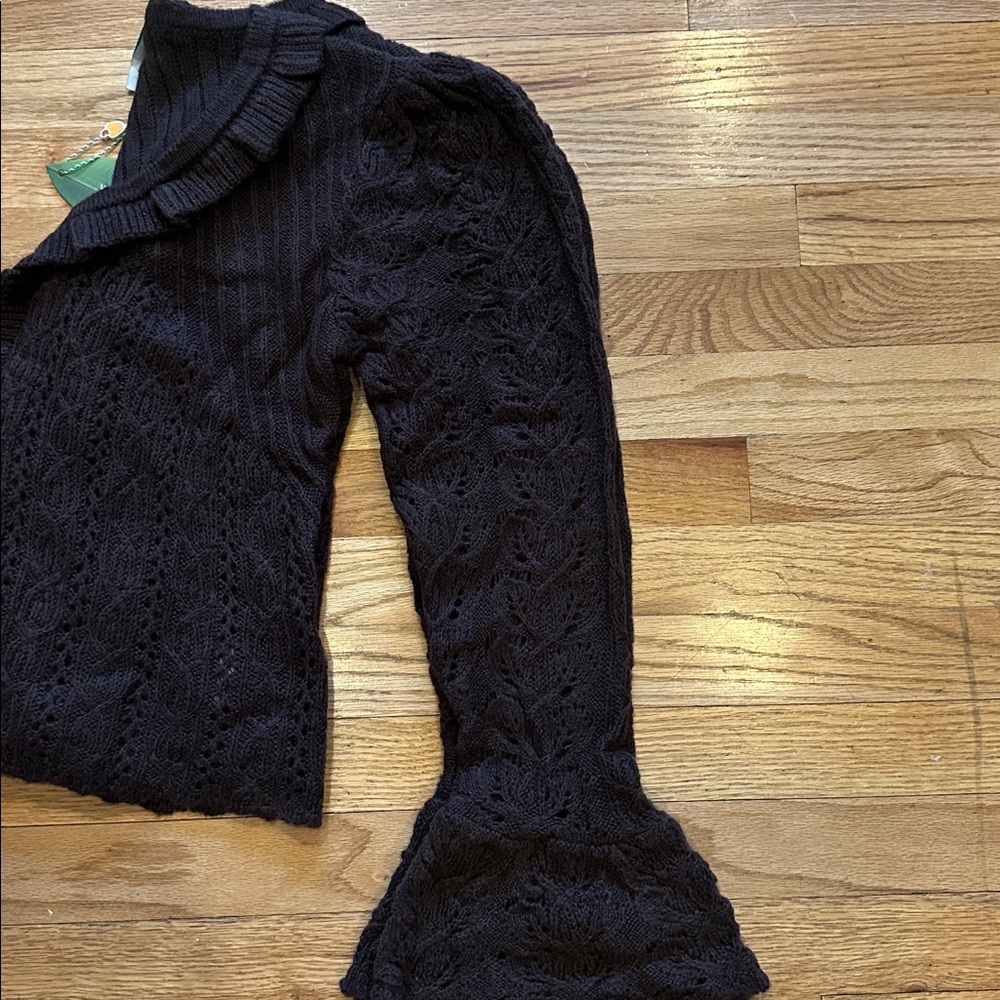 NWT FARM Rio Lace Stitch Knit Ruffles Cardigan - Picture 8 of 11